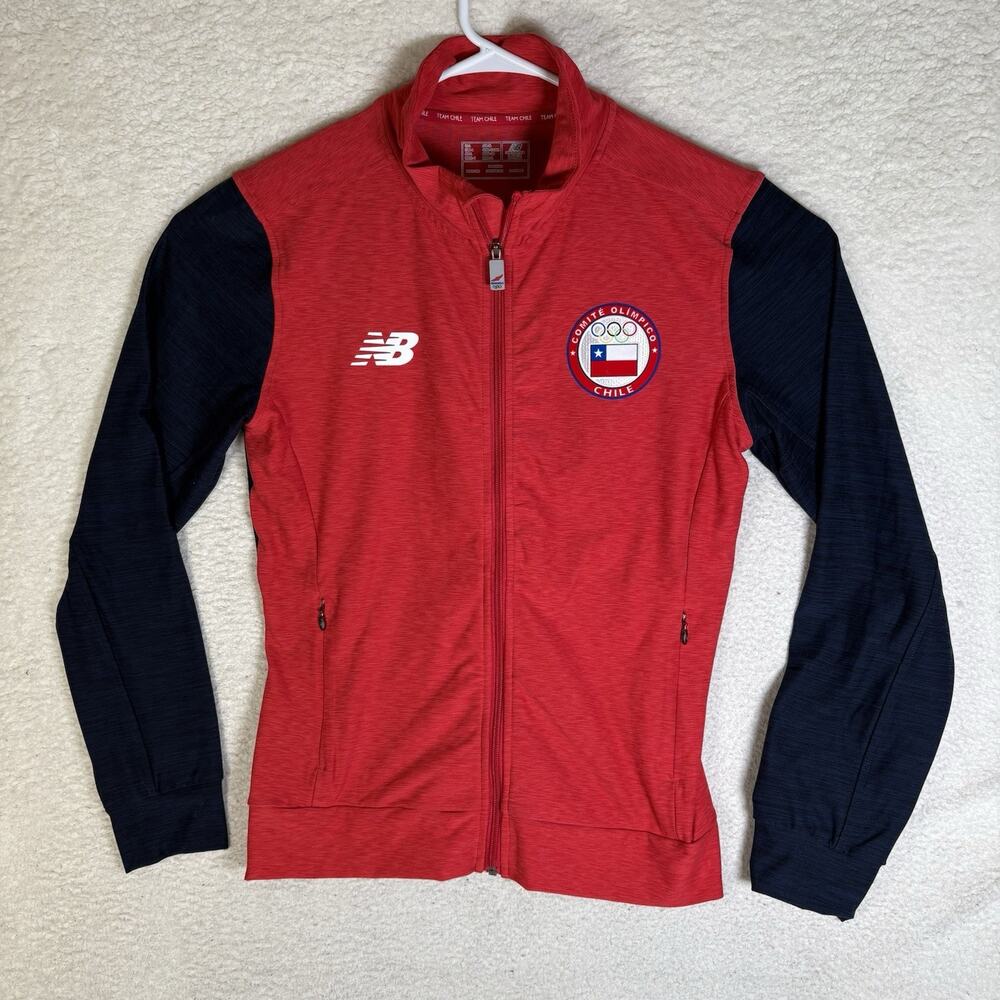 New Balance Team Chile Olympic Jacket Womens Large Track Running Full Zip
